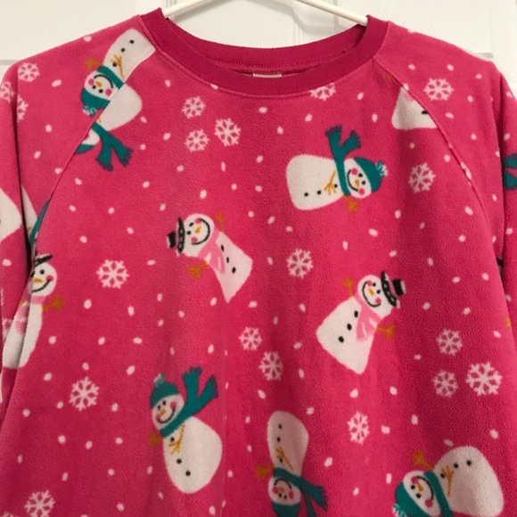 The Children's Place Girls XL/14 Snowman Snowflake Pajama Top Long Sleeve - Picture 2 of 4